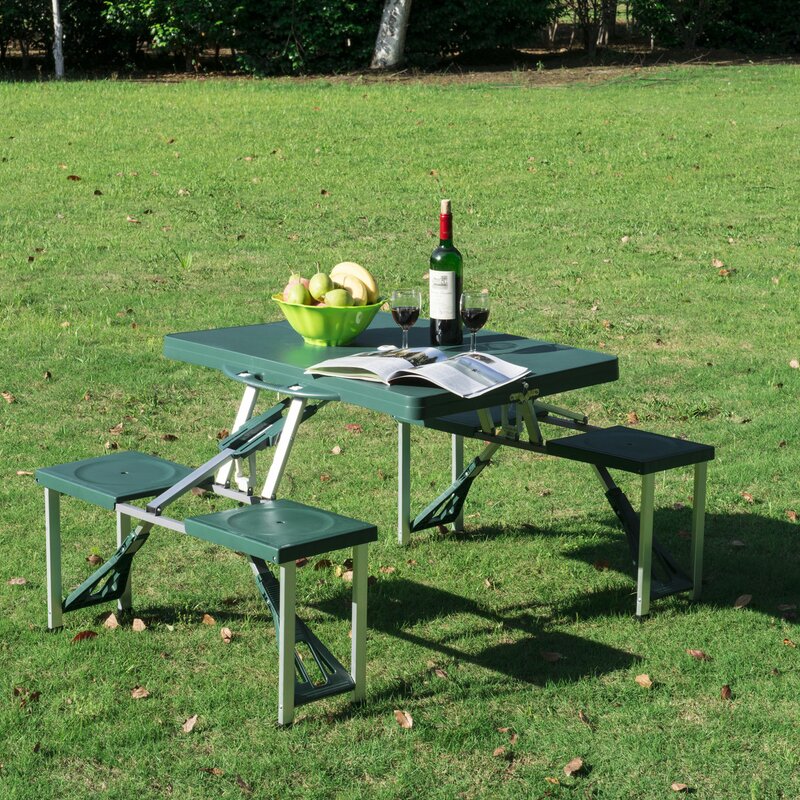 Freeport Park Abril Folding Plastic Resin Picnic Table Reviews Wayfair   Resin Picnic Table 